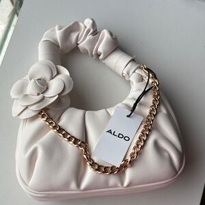 Aldo Mini Bag in Cream with Gold Chain